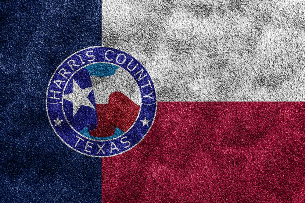 Flag of the city of Harris County, Texas on a cloth